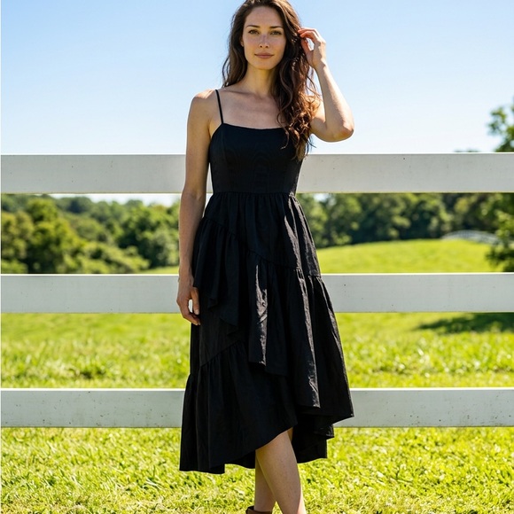 kate spade Dresses & Skirts - kate spade Black Asymmetrical Tiered Spaghetti-Strap Dress
